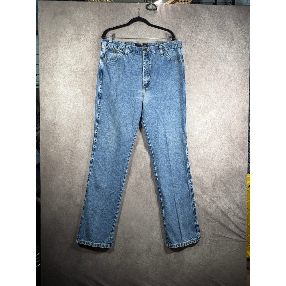 Wrangler Jeans Mens 38x36 Blue George Strait Straight Leg Denim Cowboy Western